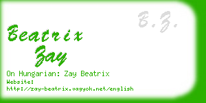 beatrix zay business card